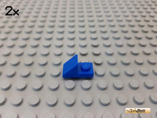 LEGO 2Stk Platte / Fliese / Dachstein 1x2 blau 92946