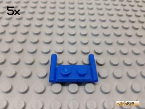 LEGO 5Stk Platte 1x2 modifiziert mit 2 Griffen blau 3839