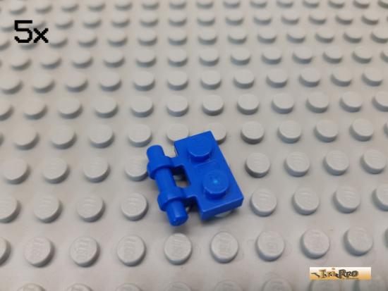 LEGO 5Stk Platte 1x2 modifiziert mit Griff geteilt blau 2540