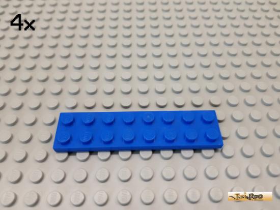 LEGO 4Stk Platte Basic 2x8 blau 3034