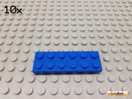 LEGO 10Stk Platte Basic 2x6 blau 3795