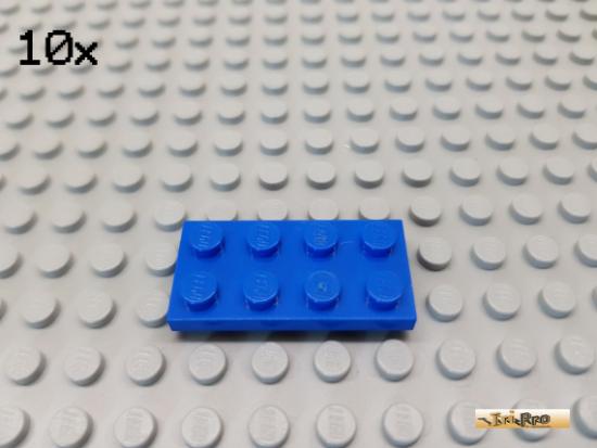 LEGO 10Stk Platte Basic 2x4 blau 3020