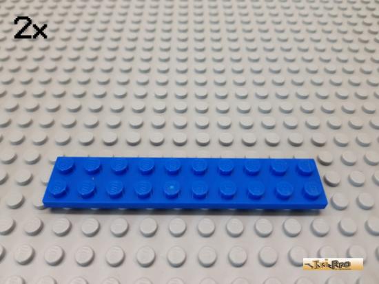 LEGO 2Stk Platte Basic 2x10 blau 3832