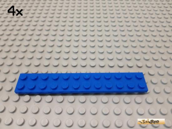 LEGO 4Stk Platte Basic 2x12 blau 2445