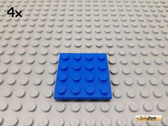 LEGO 4Stk Platte Basic 4x4 blau 3031