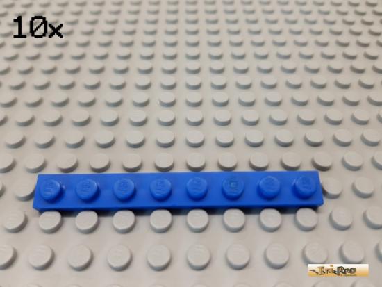 LEGO 10Stk Platte Basic 1x8 blau 3460