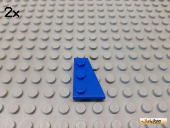 LEGO 2Stk Keil / Flgelplatte 2x3 rechts blau 43722