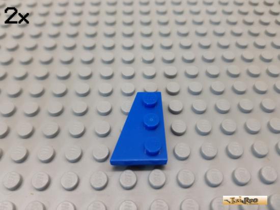 LEGO 2Stk Keil / Flgelplatte 2x3 links blau 43723