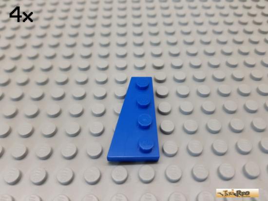 LEGO 4Stk Keil / Flgelplatte 2x4 links blau 41770