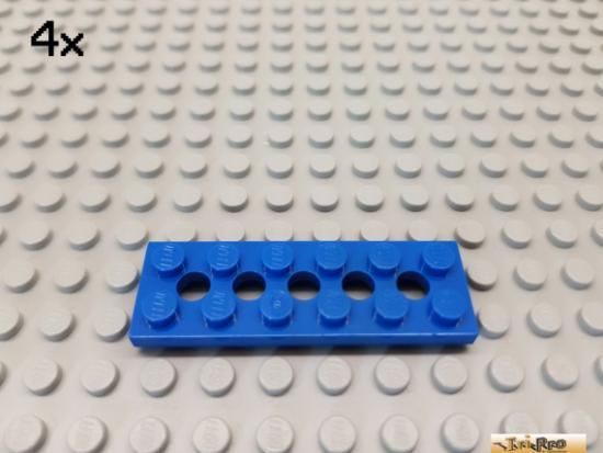 LEGO 4Stk Technic Lochplatte / Platte 2x6 blau 32001