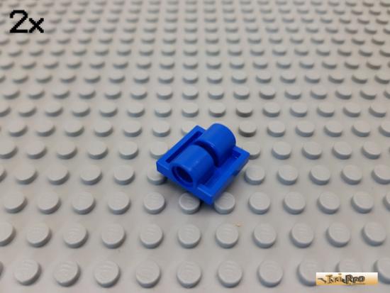 LEGO 2Stk Platte 2x2 modifiziert mit 2 Achslchern blau 2817