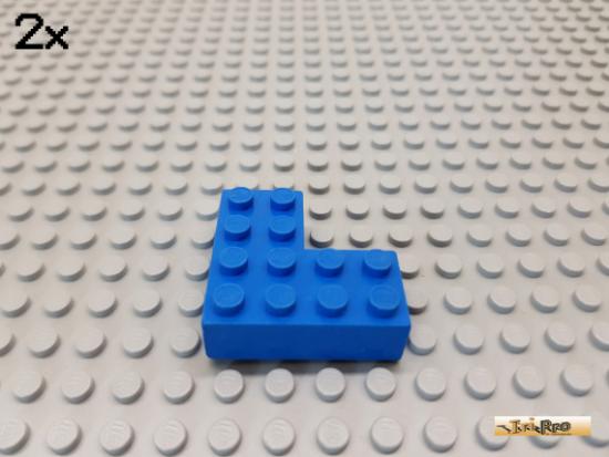 LEGO 2Stk Stein / Ecke 4x4 blau 702