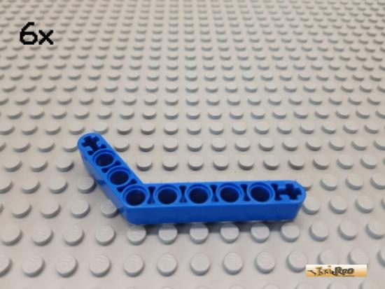 LEGO 6Stk Technic Liftarm Winkel blau 6629