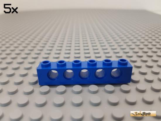 LEGO 5Stk Technic Lochstein / Lochbalken 1x6 blau 3894