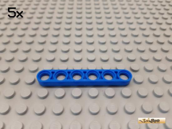 LEGO 5Stk Technic Liftarm flach 1x6 blau 32063