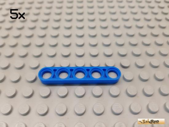 LEGO 5Stk Technic Liftarm flach 1x5 blau 32017