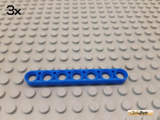 LEGO 3Stk Technic Liftarm flach 1x7 blau 32065