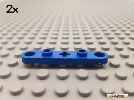 LEGO 2Stk Technic Liftarm flach 1x5 gezahnt blau 2711