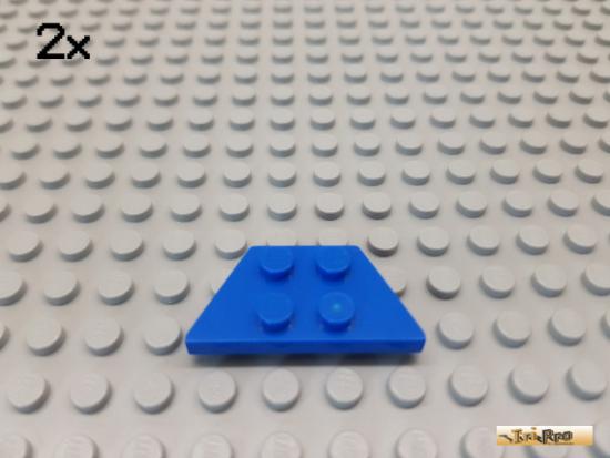 LEGO 2Stk Keil / Flgelplatte 2x4 blau 51739