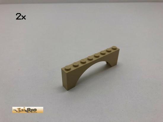 LEGO 2Stk 1x8x2 Bogen- Brckensteine Basic Brick Beige, Tan 3308 12