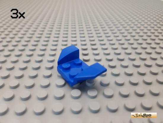 LEGO 3Stk Platte 2x2 modifiziert / Kotflgel / Flgel 2x4 blau 41854