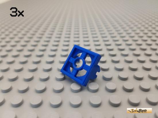 LEGO 3Stk Magnethalter / Platte 2x2 mit Clips blau 2609