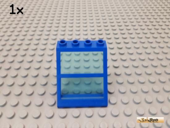 LEGO 1Stk Fensterrahmen / Dachfenster 4x4x3 blau mit Glas 6159