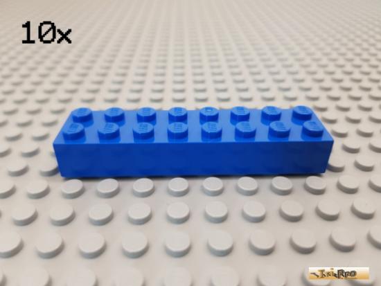 LEGO 10Stk Stein Basic 2x8 blau 3007