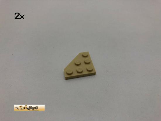 LEGO 2Stk 3x3 Platte ohne Ecke Basic Brick Beige, Tan 2450 bc