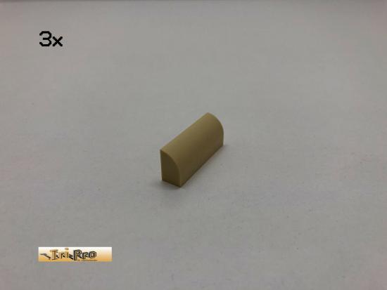 LEGO 3Stk 1x4x1 Bogenstein Rundstein Basic Brick Beige, Tan 10314 ad