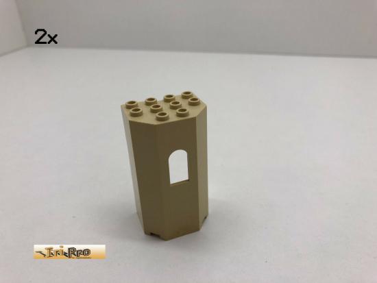 LEGO 2Stk 3x4x6 Mauer Burg Brick Beige, Tan 30246 73