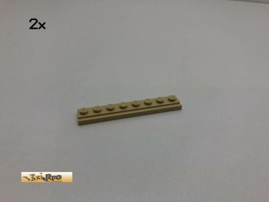 LEGO 2Stk 1x8 Platte mit Schiene Brick Beige, Tan 4510 67