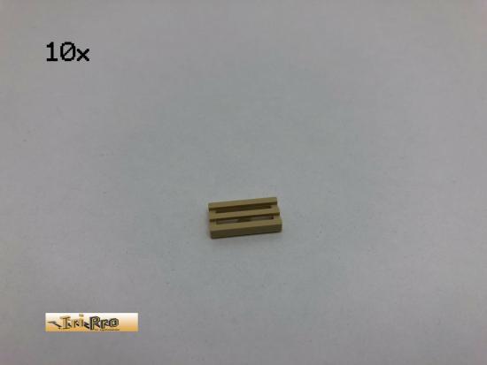 LEGO 10Stk 1x2 Gitter Beige, Tan 2412 135