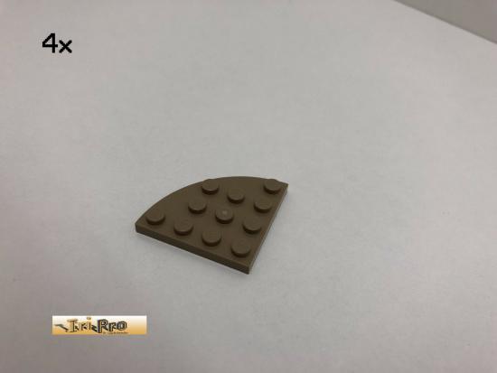 LEGO 4Stk 4x4 Platte Ecke rund Brick Dunkelbeige, Dark Tan 30585 54