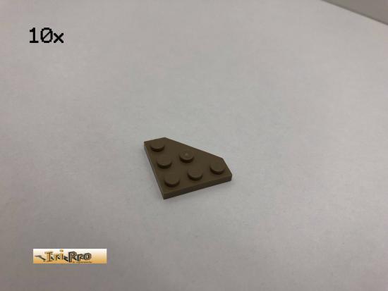 LEGO 10Stk 3x3 Eck-Platte Flgel Brick Dunkelbeige, Dark Tan 2450 53