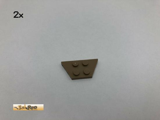 LEGO 2Stk 2x4 Schrg Platte Brick Dunkelbeige, Dark Tan 51739 43