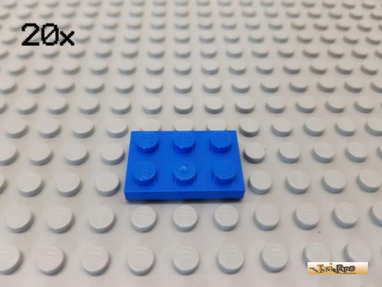 LEGO 20Stk Platte Basic 2x3 blau 3021