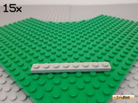 LEGO 15Stk Platte Basic 1x8 alt-hellgrau 3460