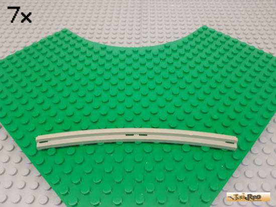 LEGO 7Stk Schiene gebogen glatt alt-hellgrau 7725