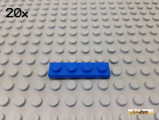 LEGO 20Stk Platte Basic 1x4 blau 3710