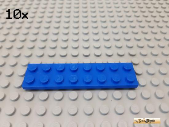 LEGO 10Stk Platte Basic 2x8 blau 3034