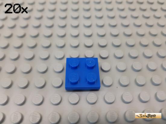 LEGO 20Stk Platte Basic 2x2 blau 3022