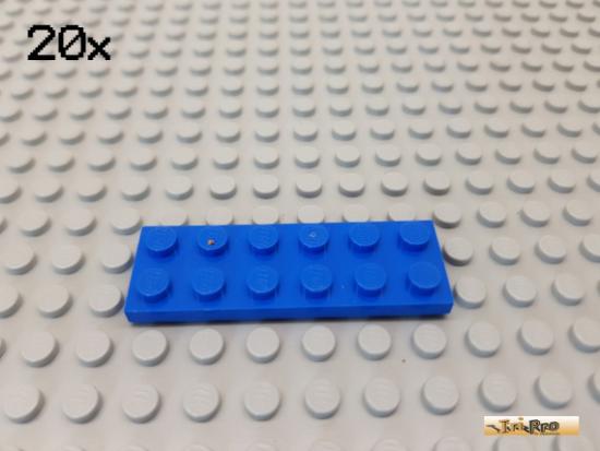 LEGO 20Stk Platte Basic 2x6 blau 3795