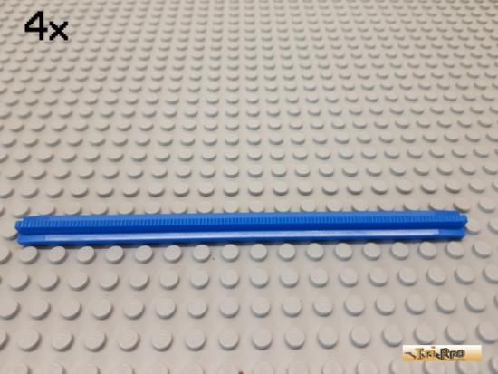 LEGO 4Stk Eisenbahn / Schiene / Gerade geriffelt blau