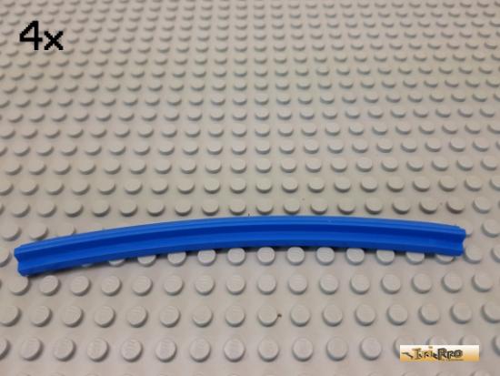 LEGO 4Stk Eisenbahn / Schiene / Kurve glatt blau