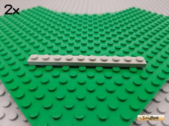 LEGO 2Stk Platte Basic 1x10 alt-hellgrau 4470