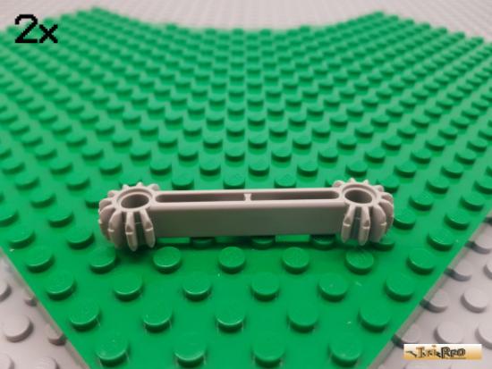 LEGO 2Stk Technic Arm / Bionicle Zahnstange 2x9 alt-hellgrau 41666