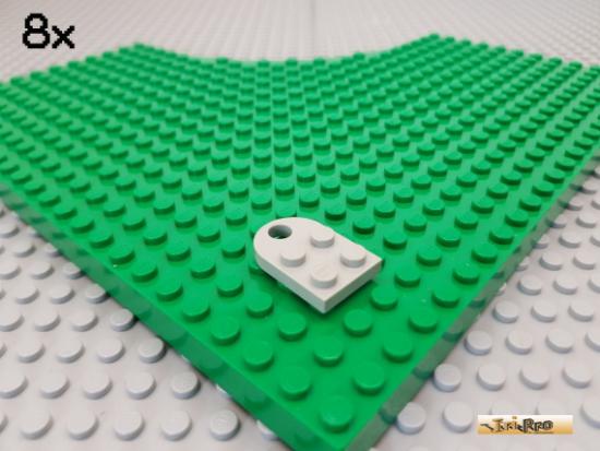 LEGO 8Stk Platte rund mit Loch 2x3 alt-hellgrau 3176