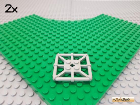 LEGO 2Stk Platte / Gitter / Netz steif 5x5 alt-hellgrau 30094