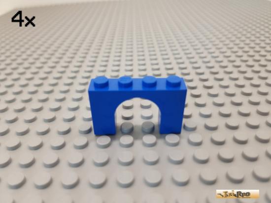 LEGO 4Stk Bogen / Bogenstein / Brcke 1x4x2 blau 6182